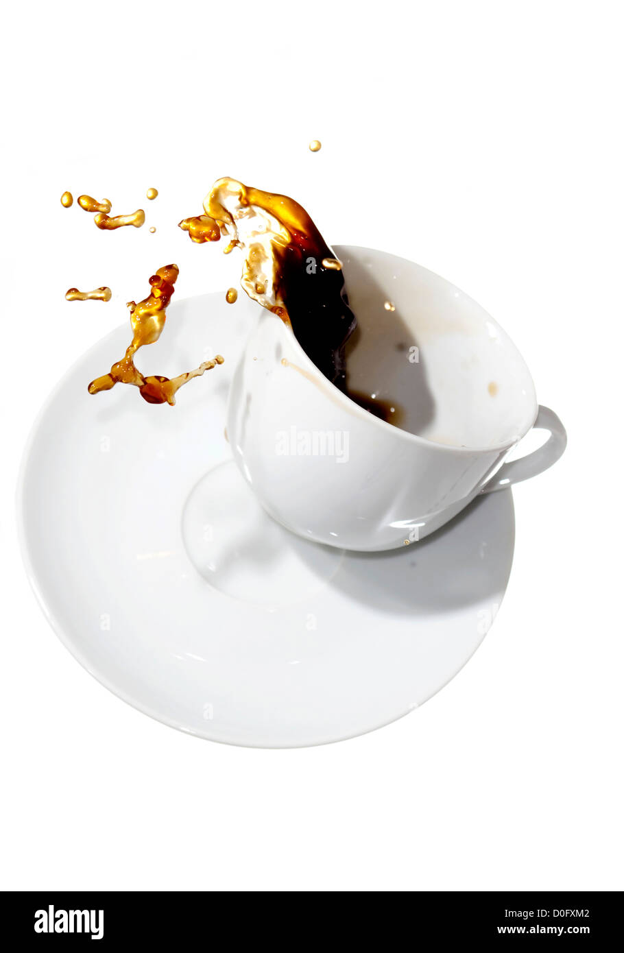 Tazza di caffè fuoriuscita Foto Stock
