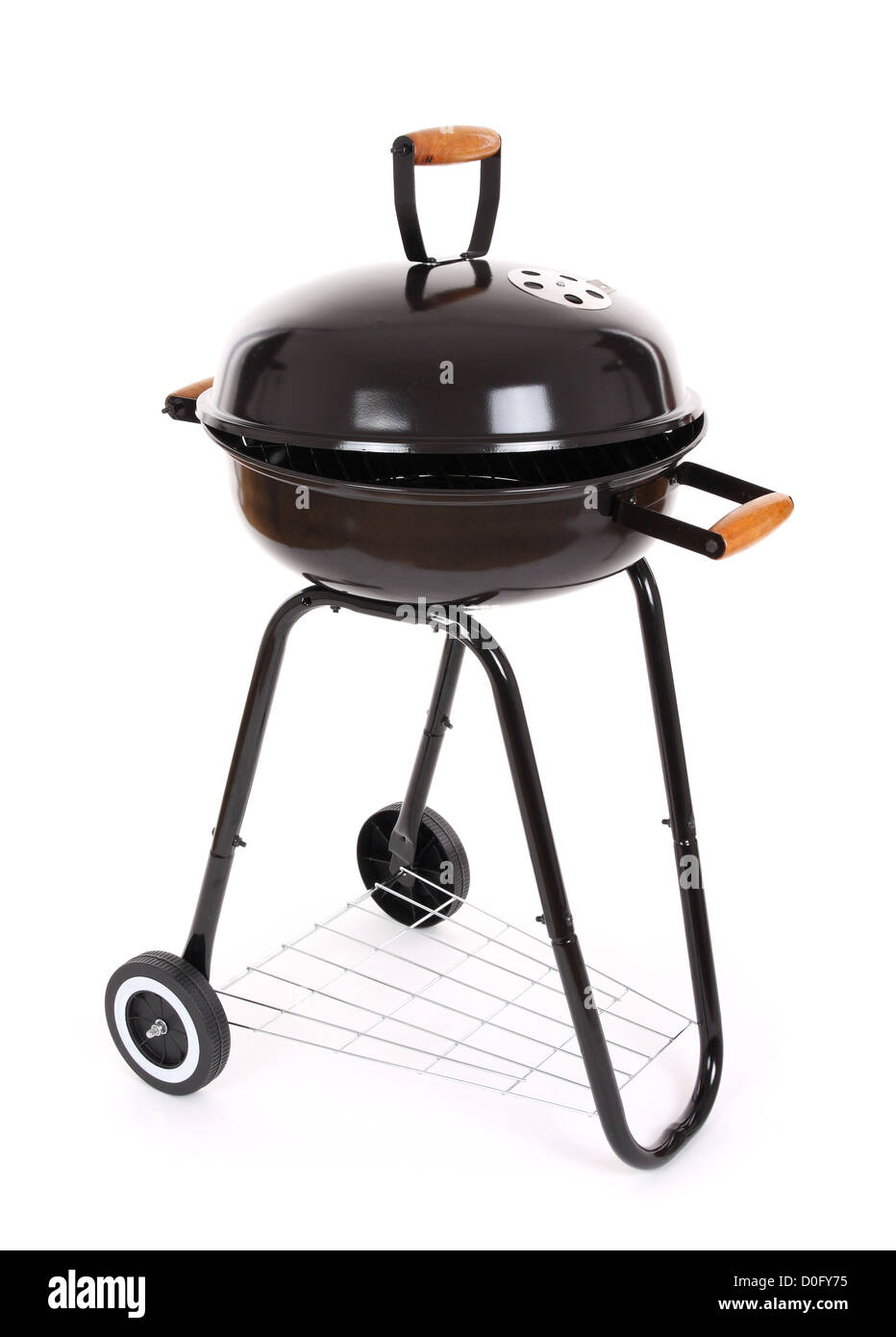 Nero grill barbecue su bianco bacground Foto Stock