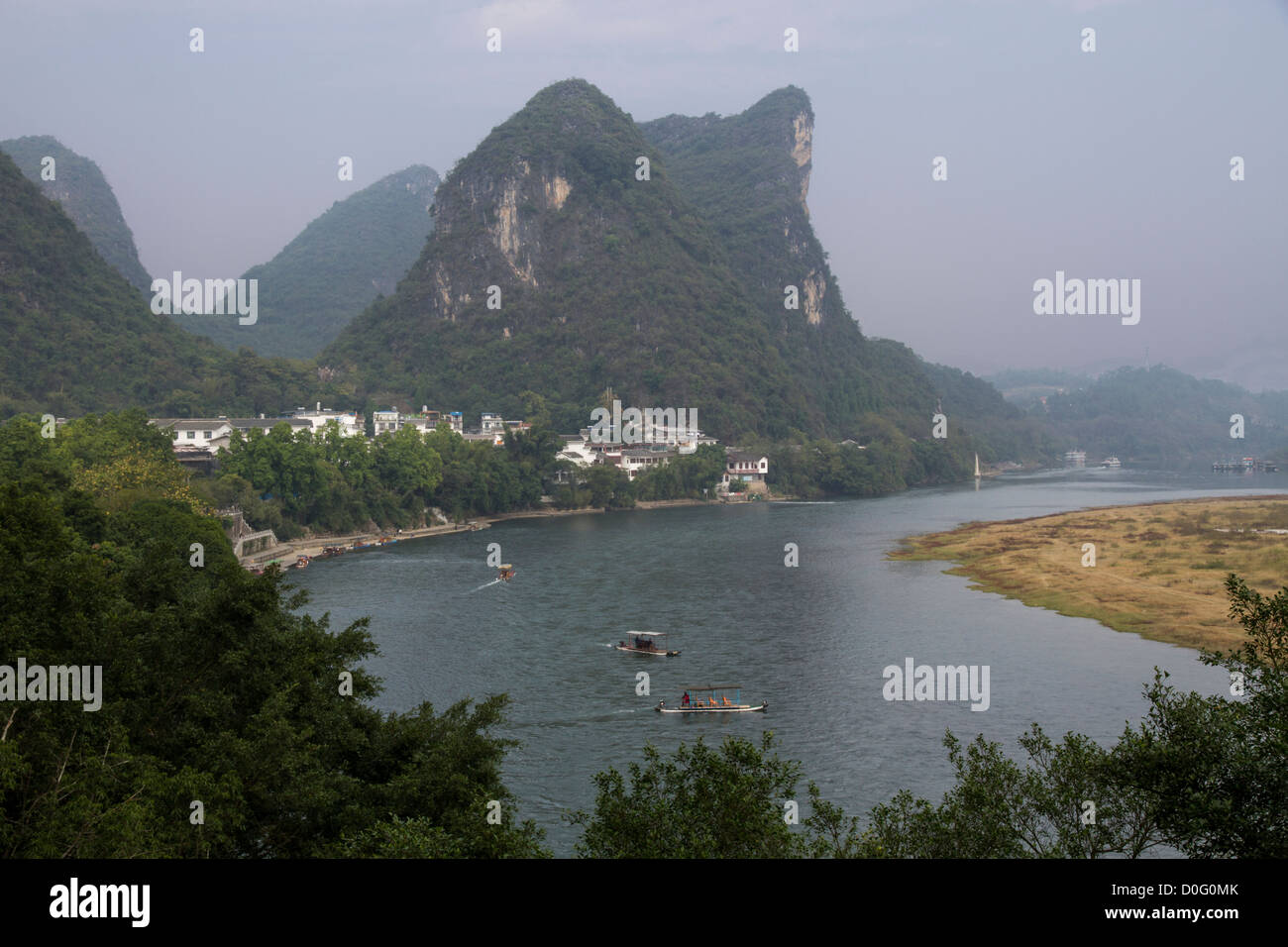 Cina Guangxi Yangshuo & Fiume Li Foto Stock