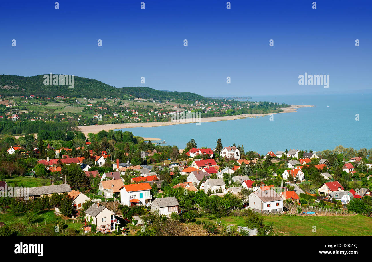 Piccolo villaggio sul lago Balaton, Ungheria Foto Stock