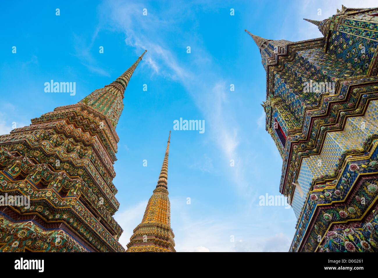 Chedi di Wat Pho tempio di Bangkok, Tailandia Foto Stock