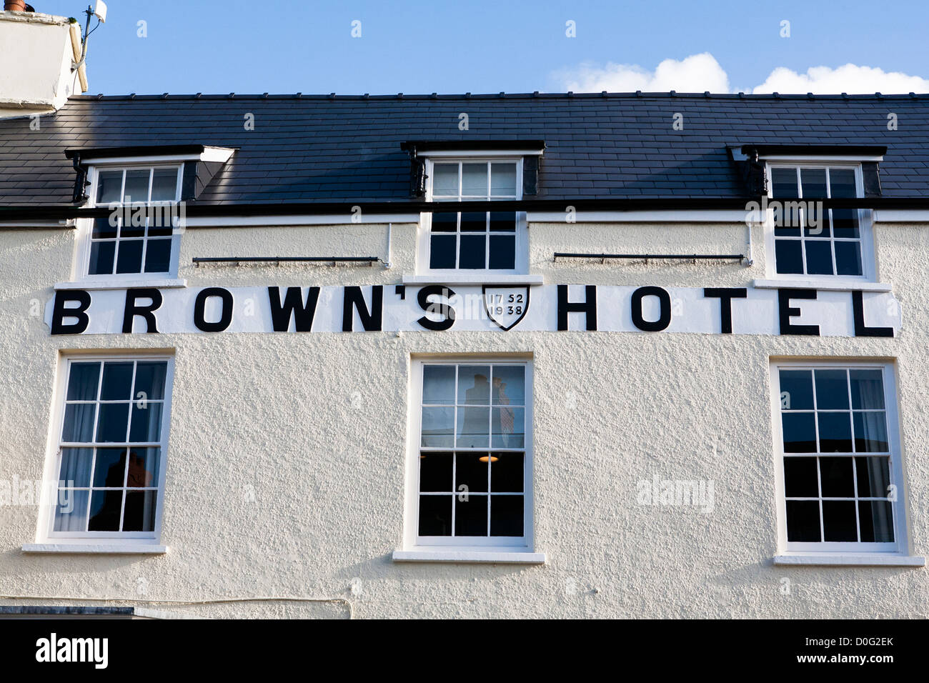 Browns Hotel in Laugharne Foto Stock
