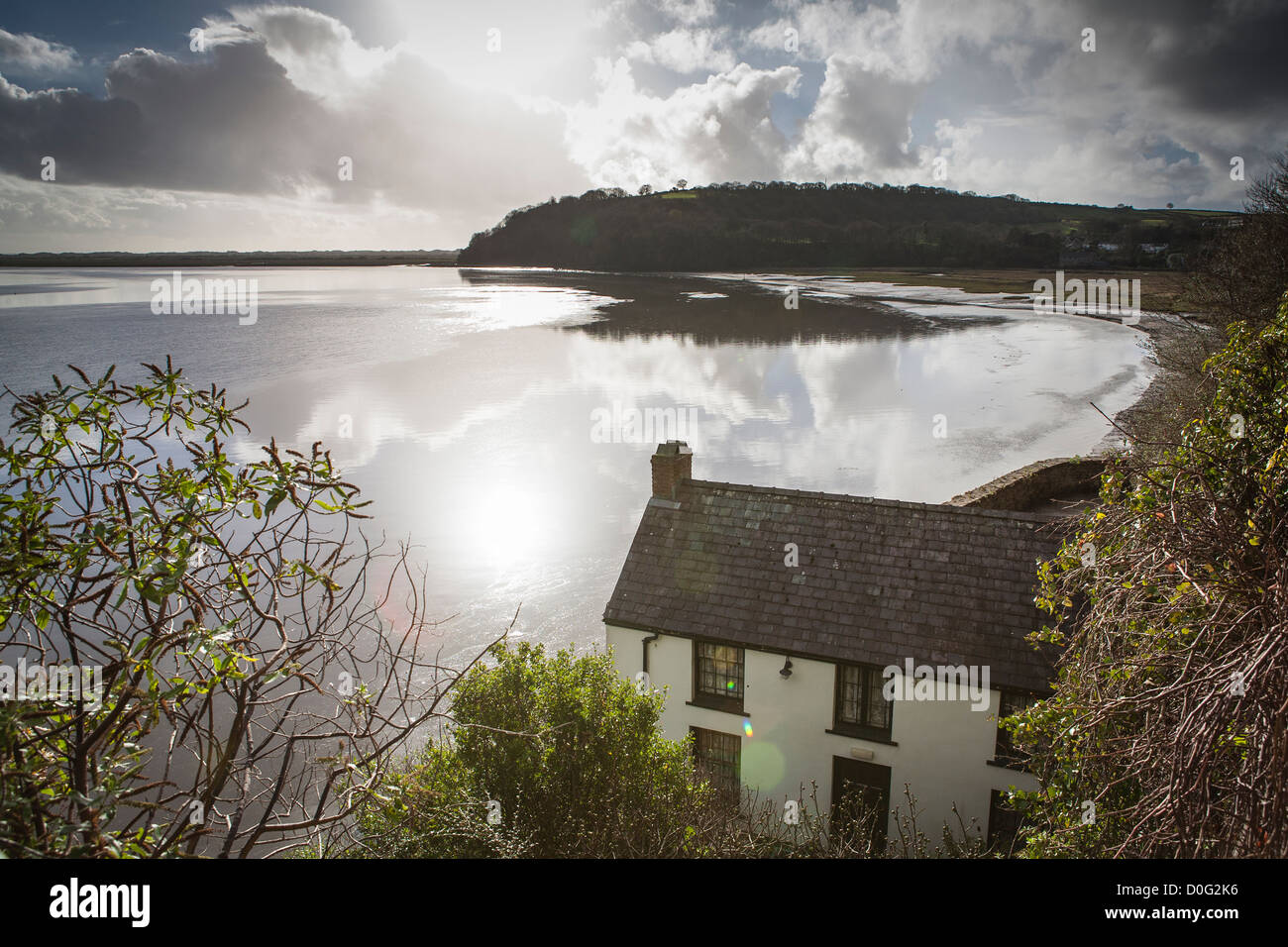 La casa del tardo welsh poeta Dylan Thomas Laugharne in Galles. Foto Stock