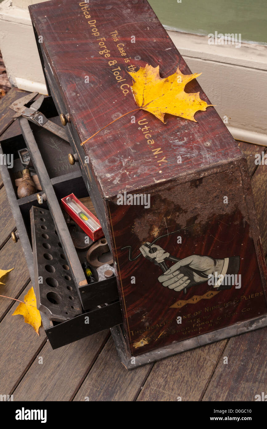 Vintage Utica goccia Forge & Tool Co. Set di strumenti, STATI UNITI D'AMERICA Foto Stock