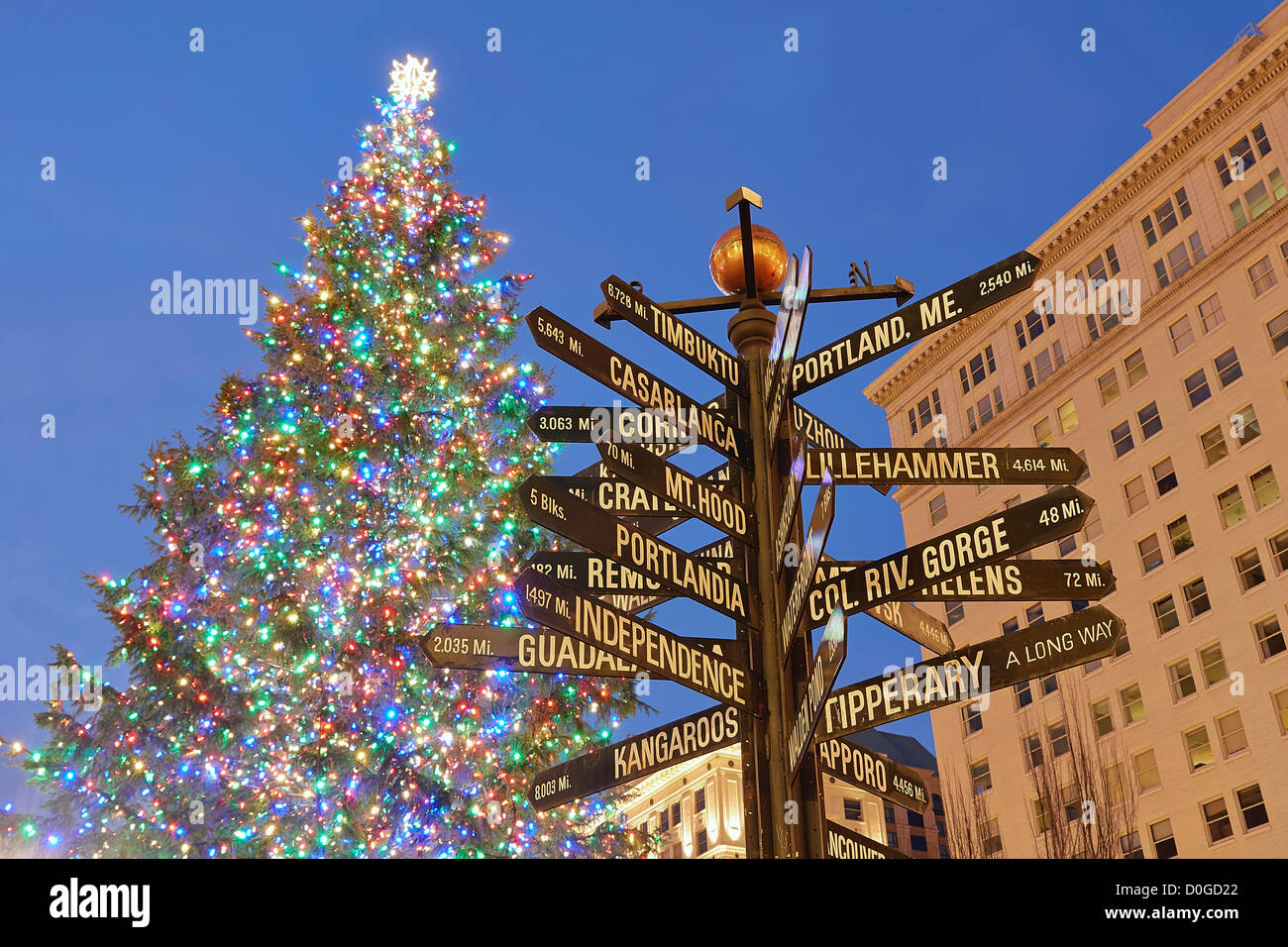 Albero Di Natale Con Luci Colorate Cartello colorato immagini e fotografie stock ad alta risoluzione - Alamy