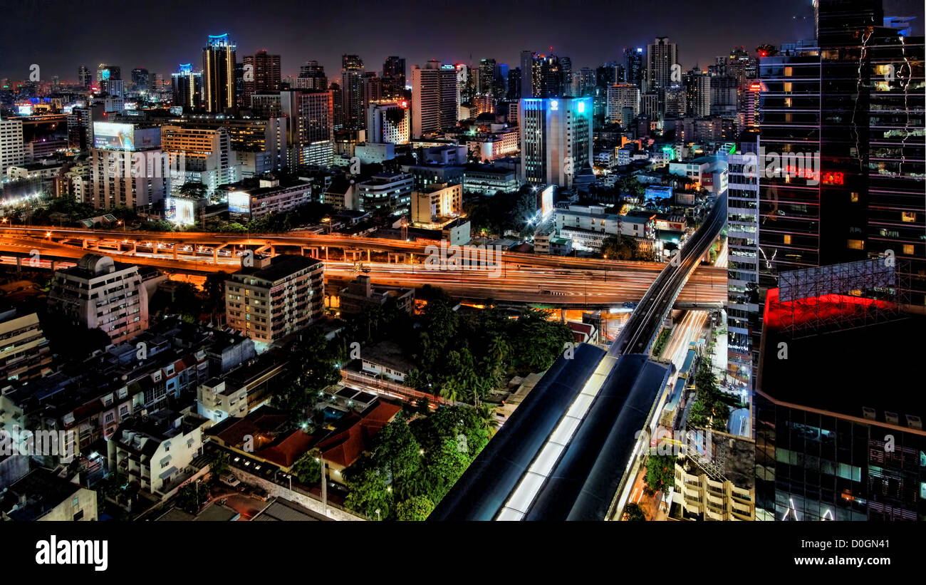 Il centro di luci della città | Bangkok Foto Stock