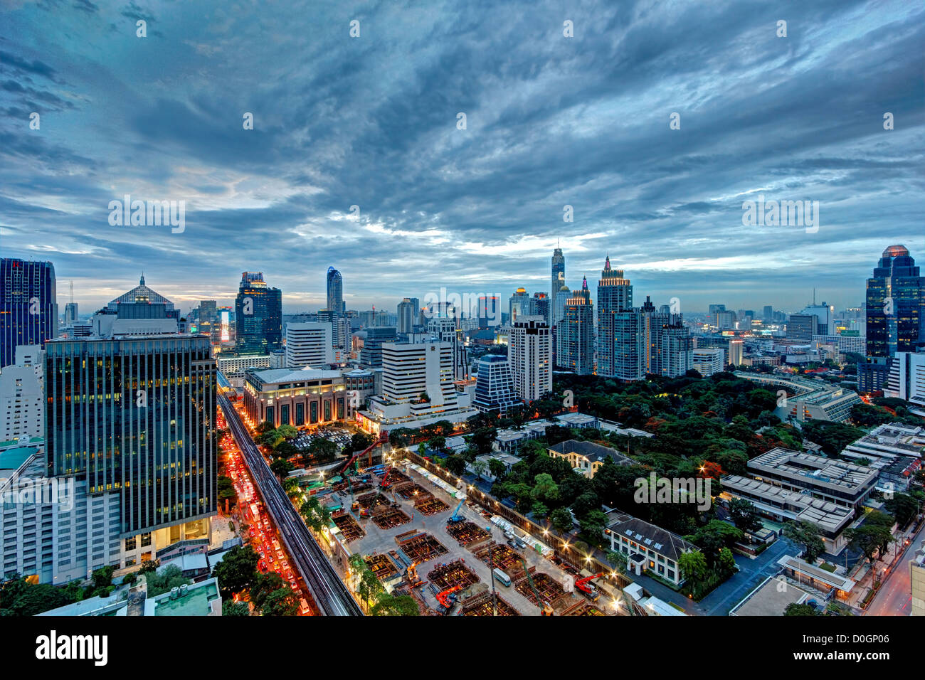 Moody cieli di Chidlom | Bangkok Foto Stock