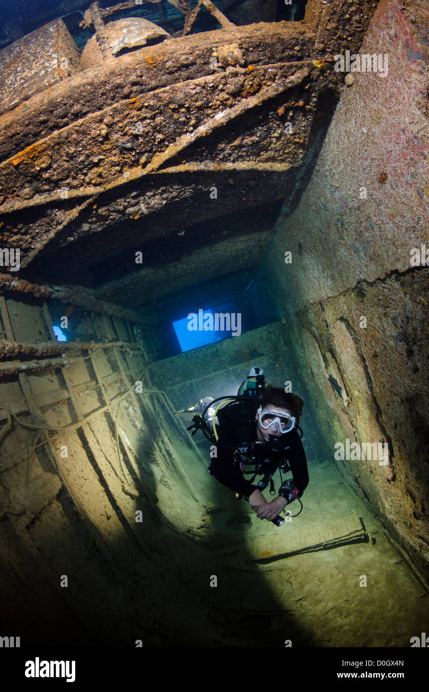 Relitto della nave di Hilma Hooker, Bonaire, Antille olandesi, Caraibi Foto Stock