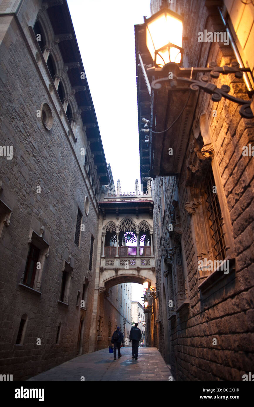 Carrer del Bisbe Irurita, Quartiere Gotico di Barcellona, in Catalogna, Spagna Foto Stock