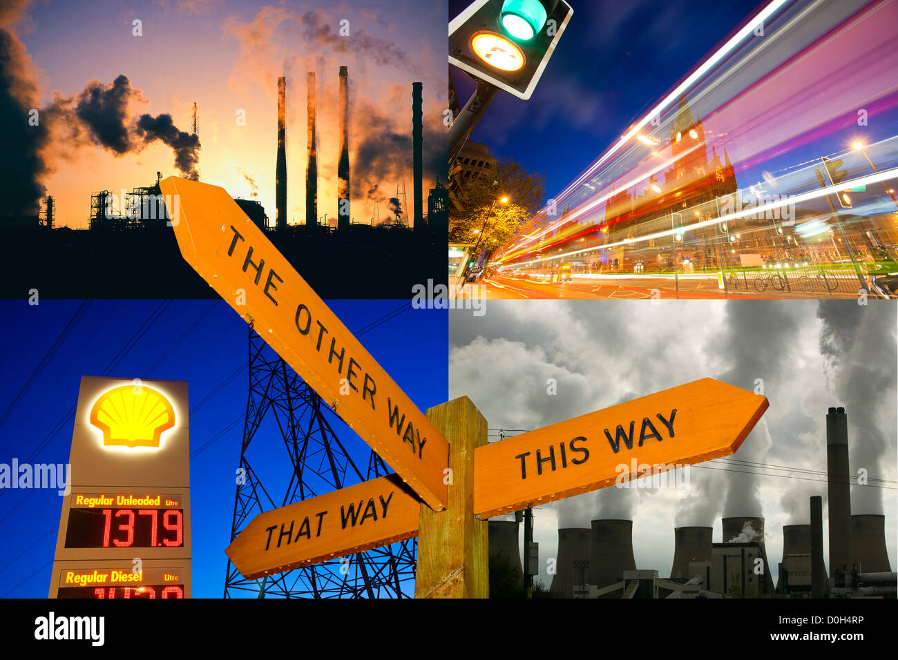 Un'energia/composito dell'inquinamento. Foto Stock