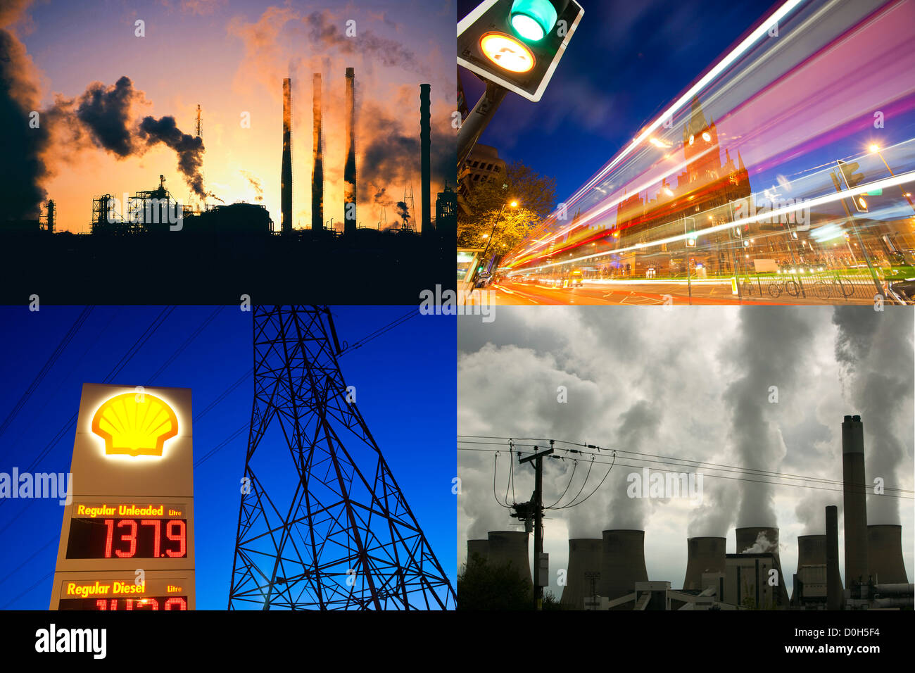 Un'energia/composito dell'inquinamento. Foto Stock