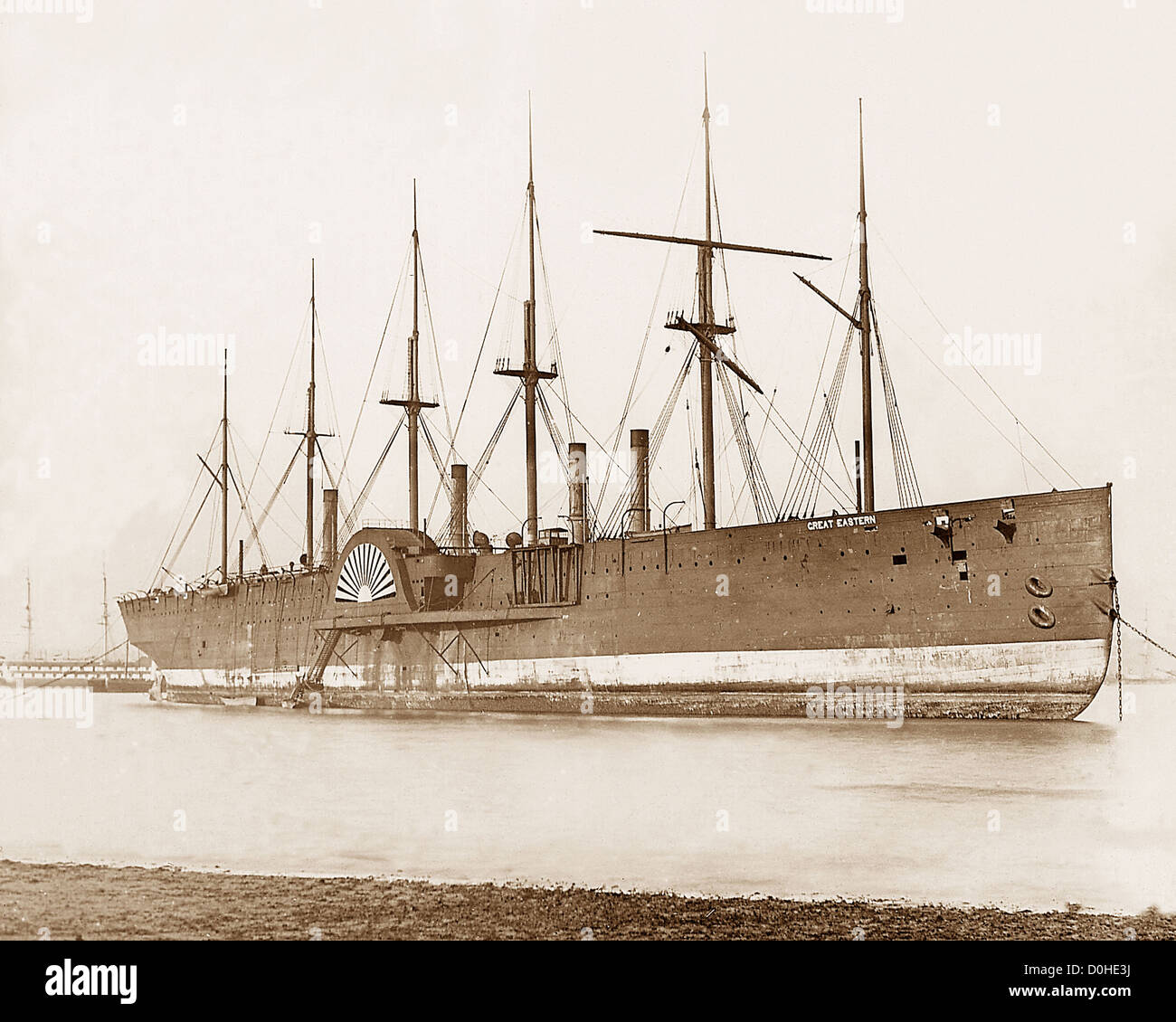 La SS Great Eastern nel fiume Mersey durante lo smantellamento Foto Stock
