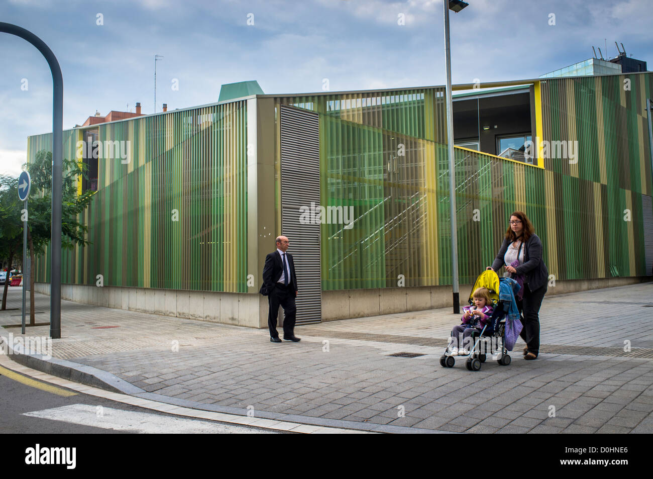 Escola Bressol Xiroi, a Les Corts quartiere di Barcellona Foto Stock