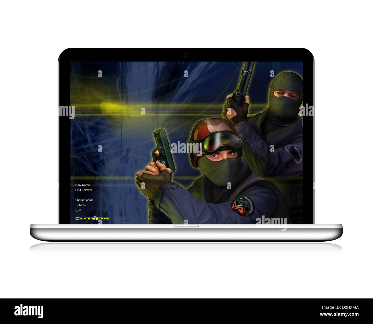 Half Life counter strike gioco per PC in un computer portatile isolato su sfondo bianco Foto Stock