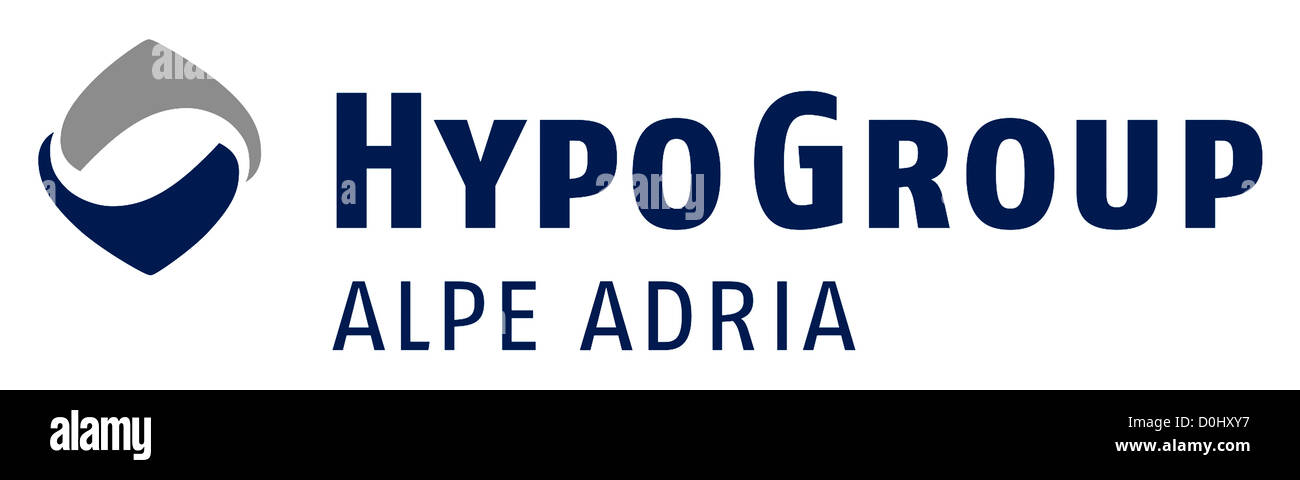 Logo della banca austriaca Hypo Group Alpe Adria con sede a Klagenfurt. Foto Stock
