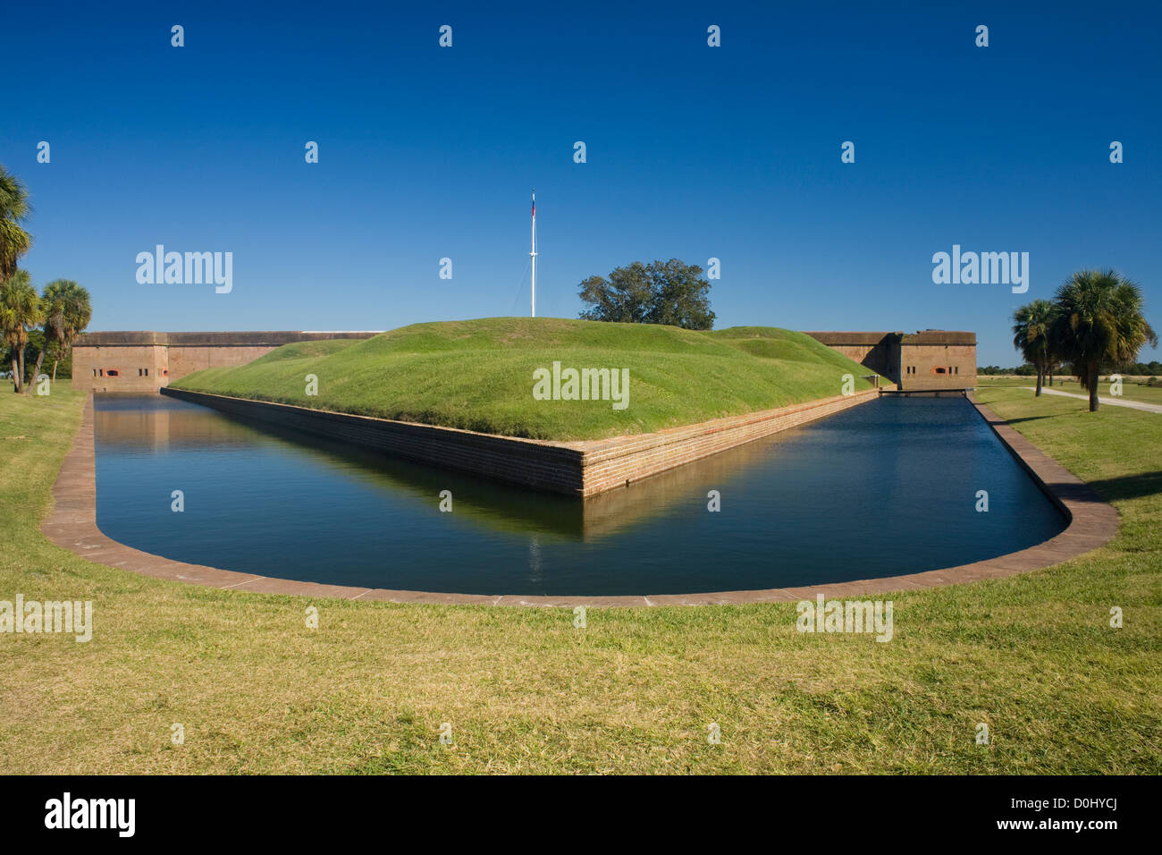 Fort Pulaski, la guerra civile era forte costruito su Cockspur Island per proteggere il fiume si avvicina a Savannah, Fort Pulaski National Mon Foto Stock