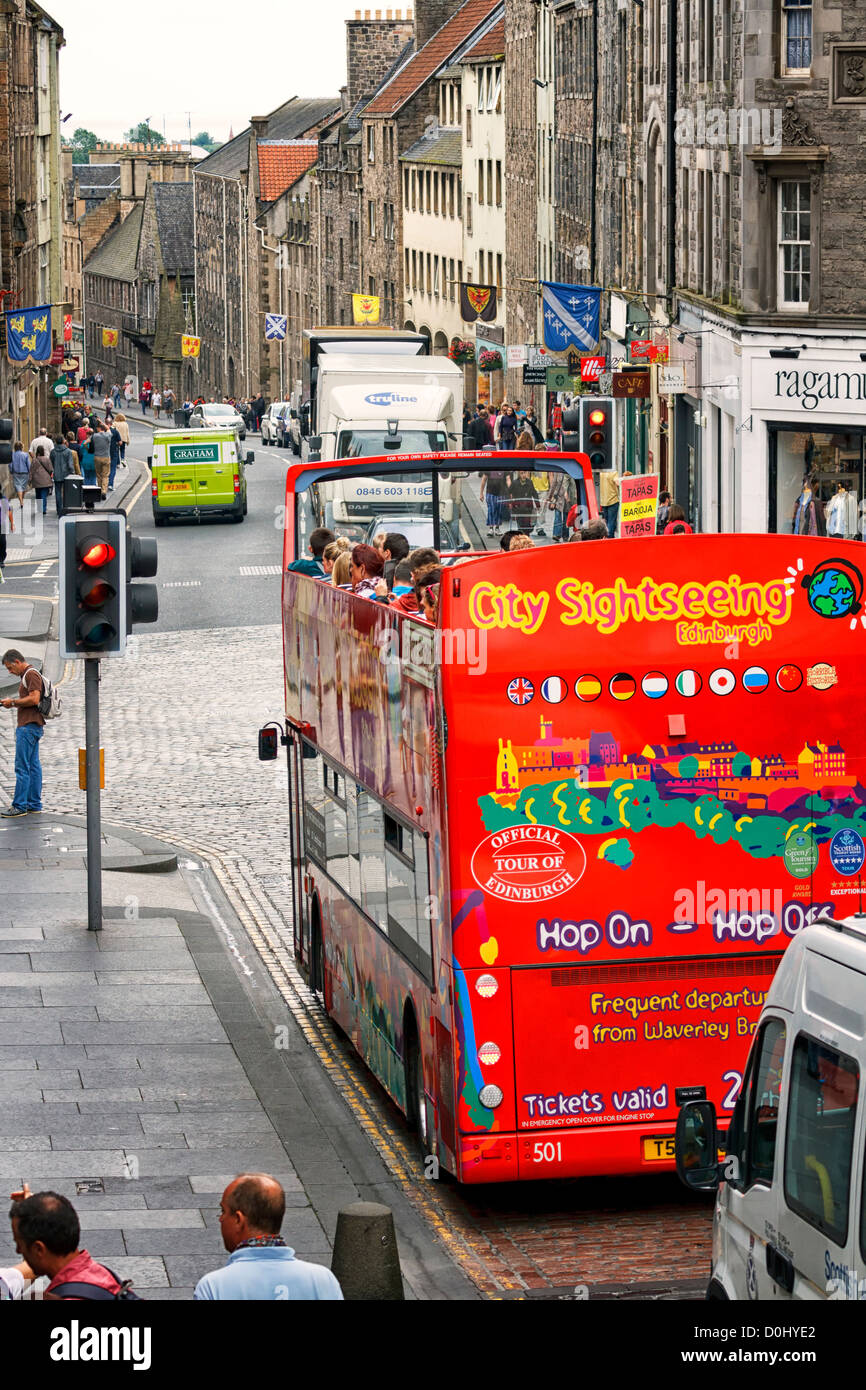 Open top bus panoramico, Edimburgo, Scozia Foto Stock