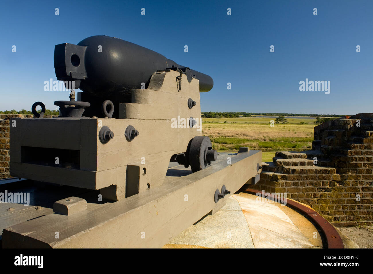 Fort Pulaski Monumento Nazionale è una guerra civile era forte costruito su Cockspur Island per proteggere il fiume si avvicina a Savannah. Foto Stock