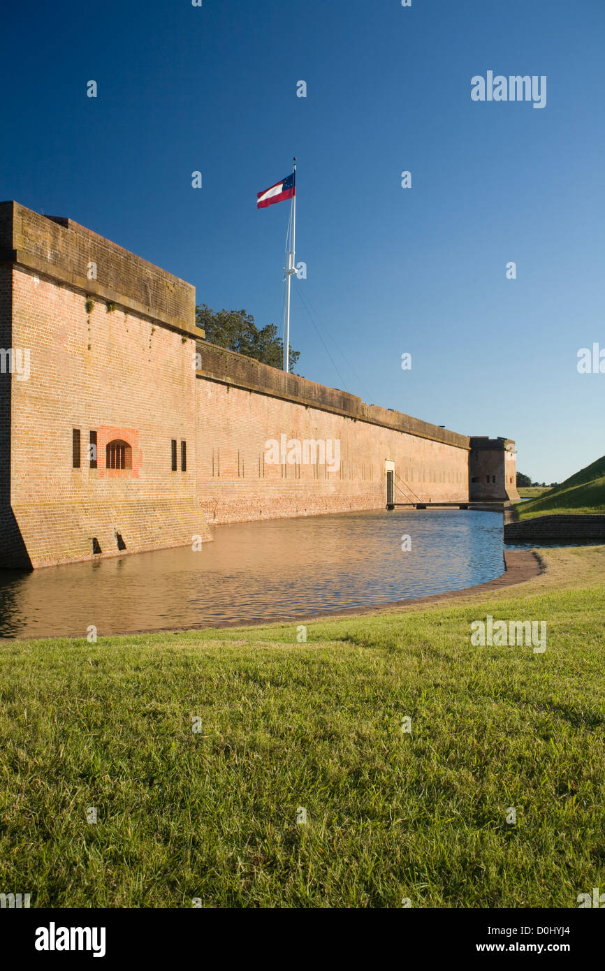 Fort Pulaski Monumento Nazionale è una guerra civile era forte costruito su Cockspur Island per proteggere il fiume si avvicina a Savannah. Foto Stock