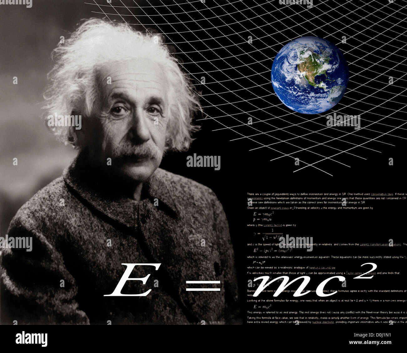 Illustrazione della foto di Albert Einstein e la teoria della relatività Foto Stock