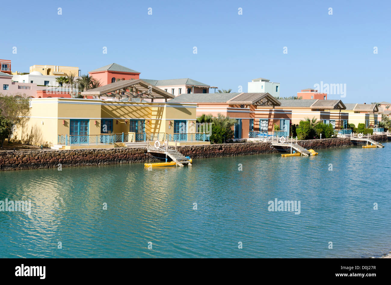 [El Gouna] [mar rosso] villa bungalow barca catamarano Foto Stock