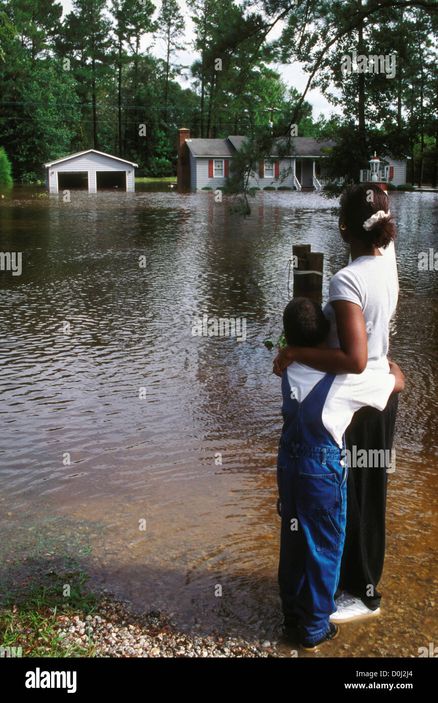 Inondazioni durante l uragano Floyd Foto Stock