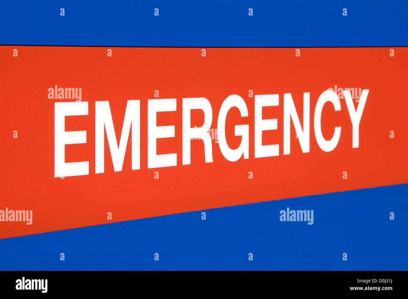 Segno di emergenza Foto Stock