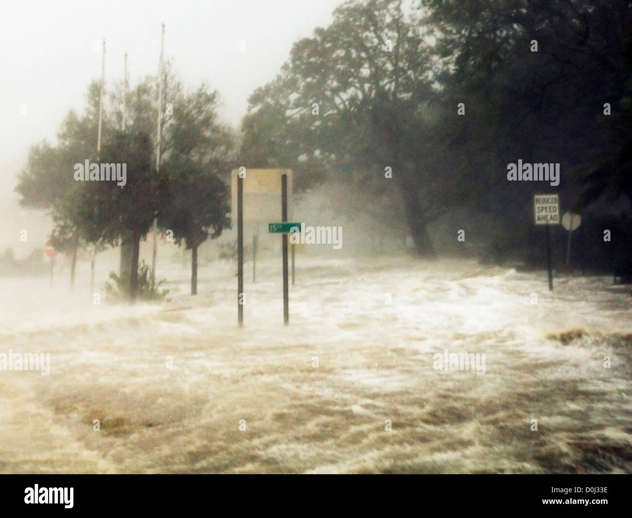 Uragano Katrina rende approdo Foto Stock