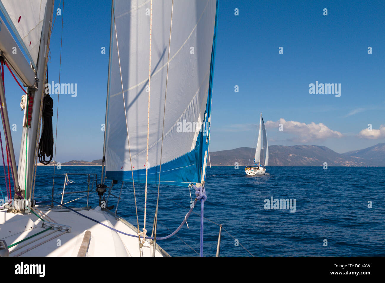 Barche a vela in Grecia Foto Stock
