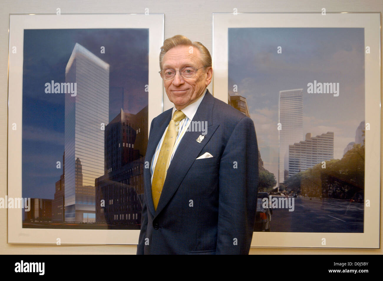 Larry Silverstein, affittuario per il World Trade Center, nella sua quinta Ave office. Foto Stock