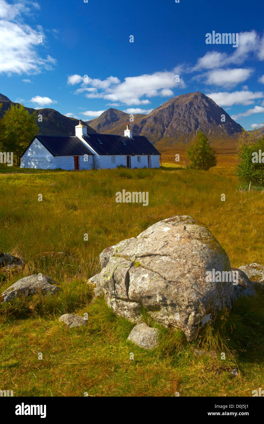 Buchaille Etive Mor da Blackrock Cottage su Rannoch Moor. Foto Stock