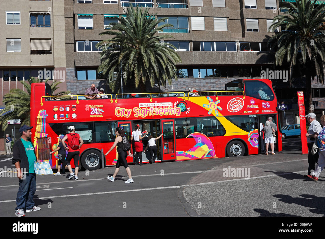 City Sightseeing Bus in Santa Cruz de Tenerife Foto Stock