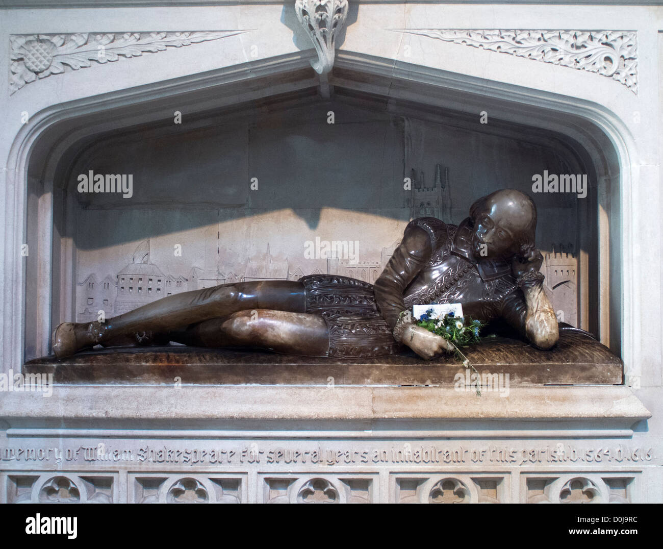 Il Shakespeare Memorial nella Cattedrale di Southwark. Foto Stock