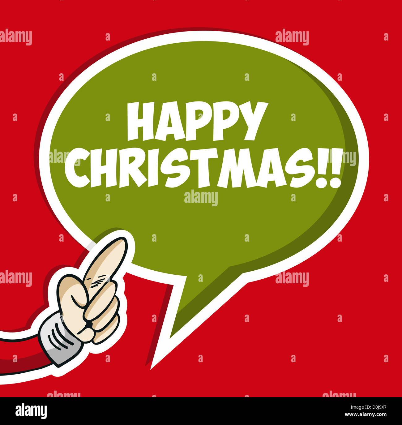 Cartoon punti a mano felice natale bolla sociale adesivo. File vettoriale stratificata per una facile manipolazione e colorazione personalizzata Foto Stock