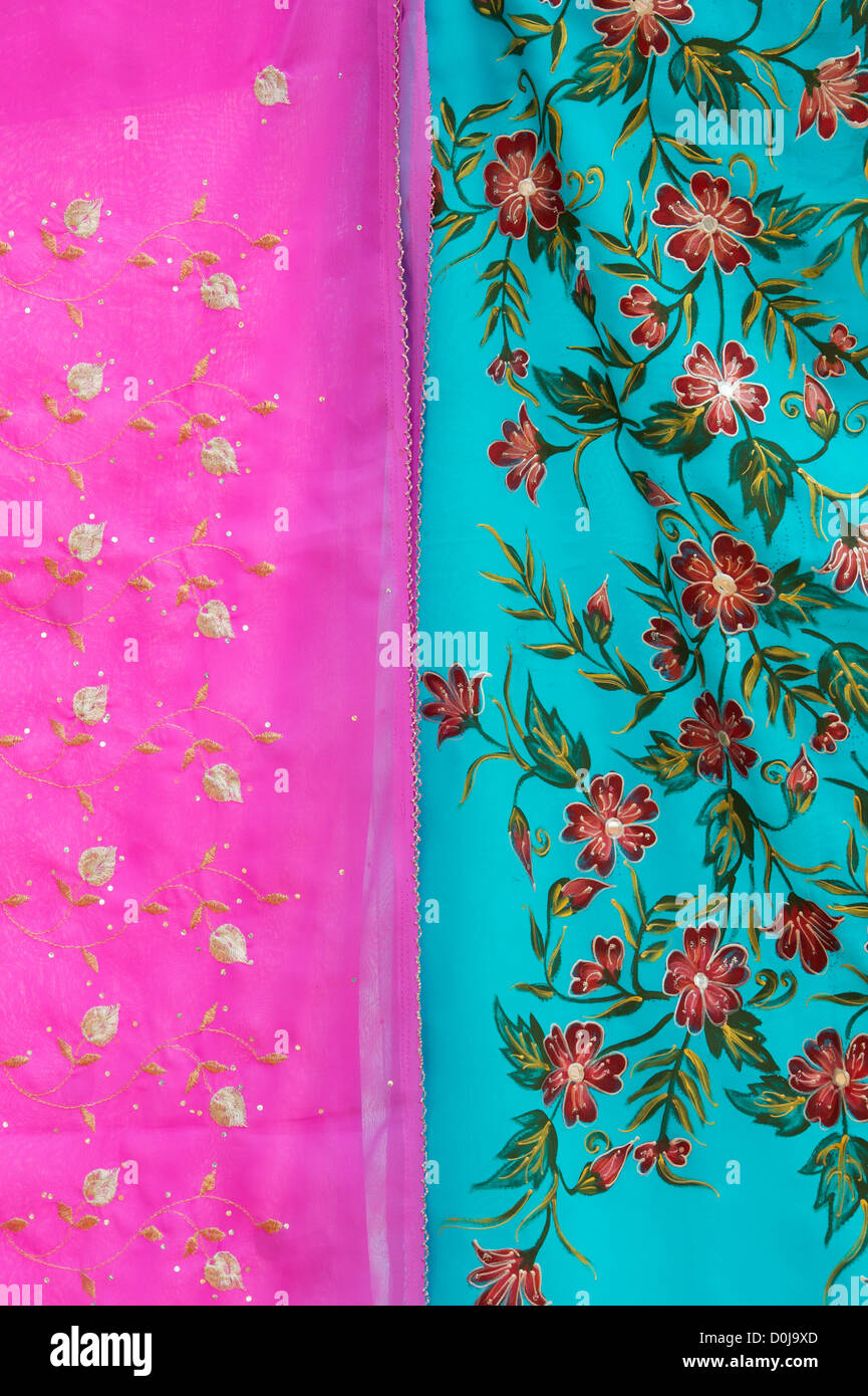 Colorati sari indiani pattern Foto Stock