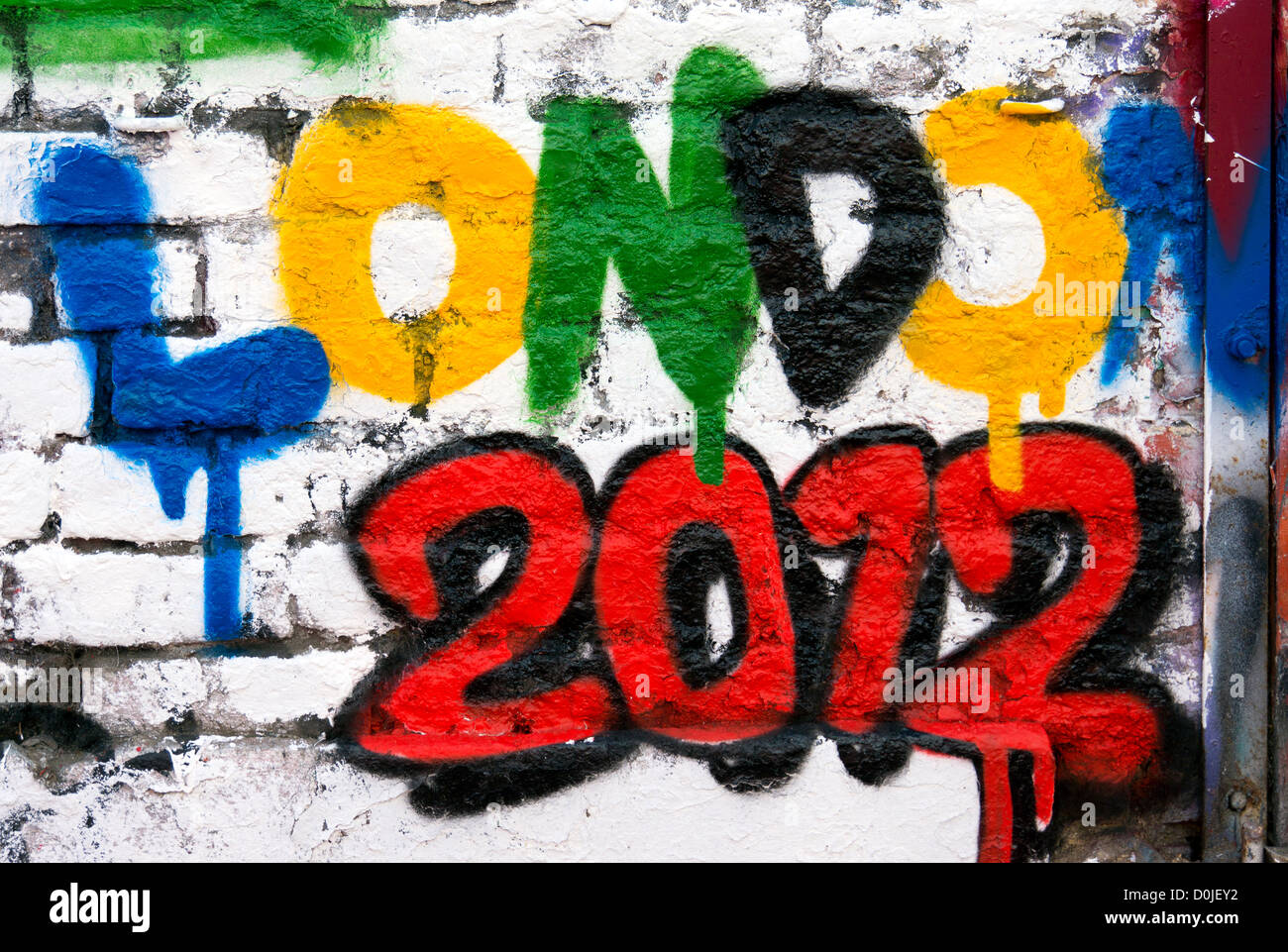 Colorata Londra 2012 graffiti. Foto Stock