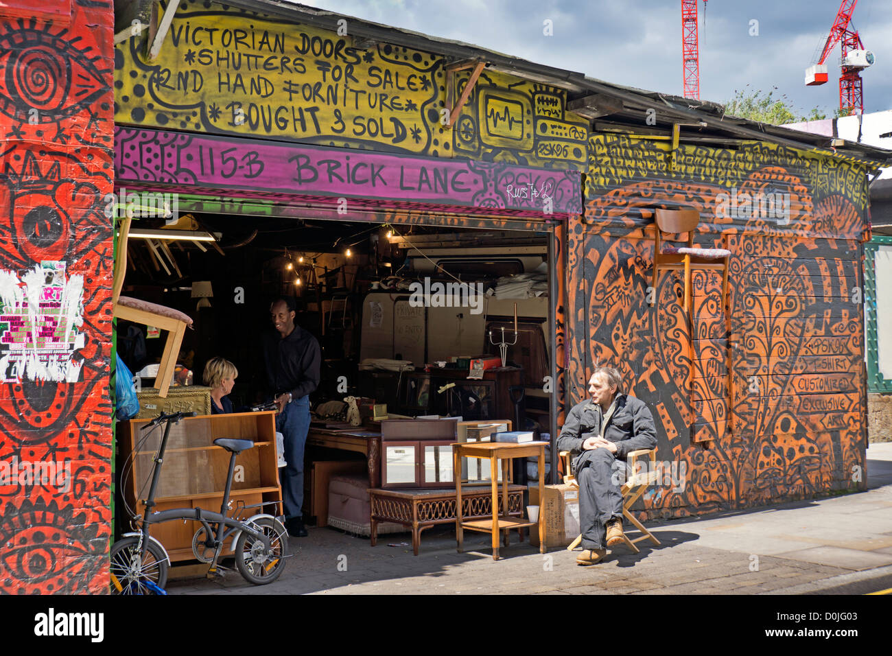 Autobazar in Brick Lane a Londra. Foto Stock