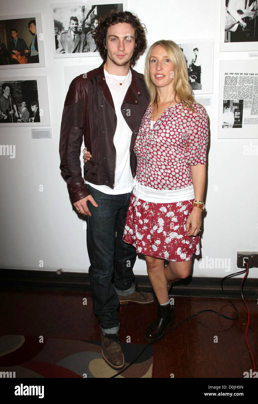 Aaron Johnson e Sam Taylor-Wood il lancio di "Questo ragazzo: John Lennon in Liverpool' presso il sig. musica galleria di testa. Una mostra Foto Stock