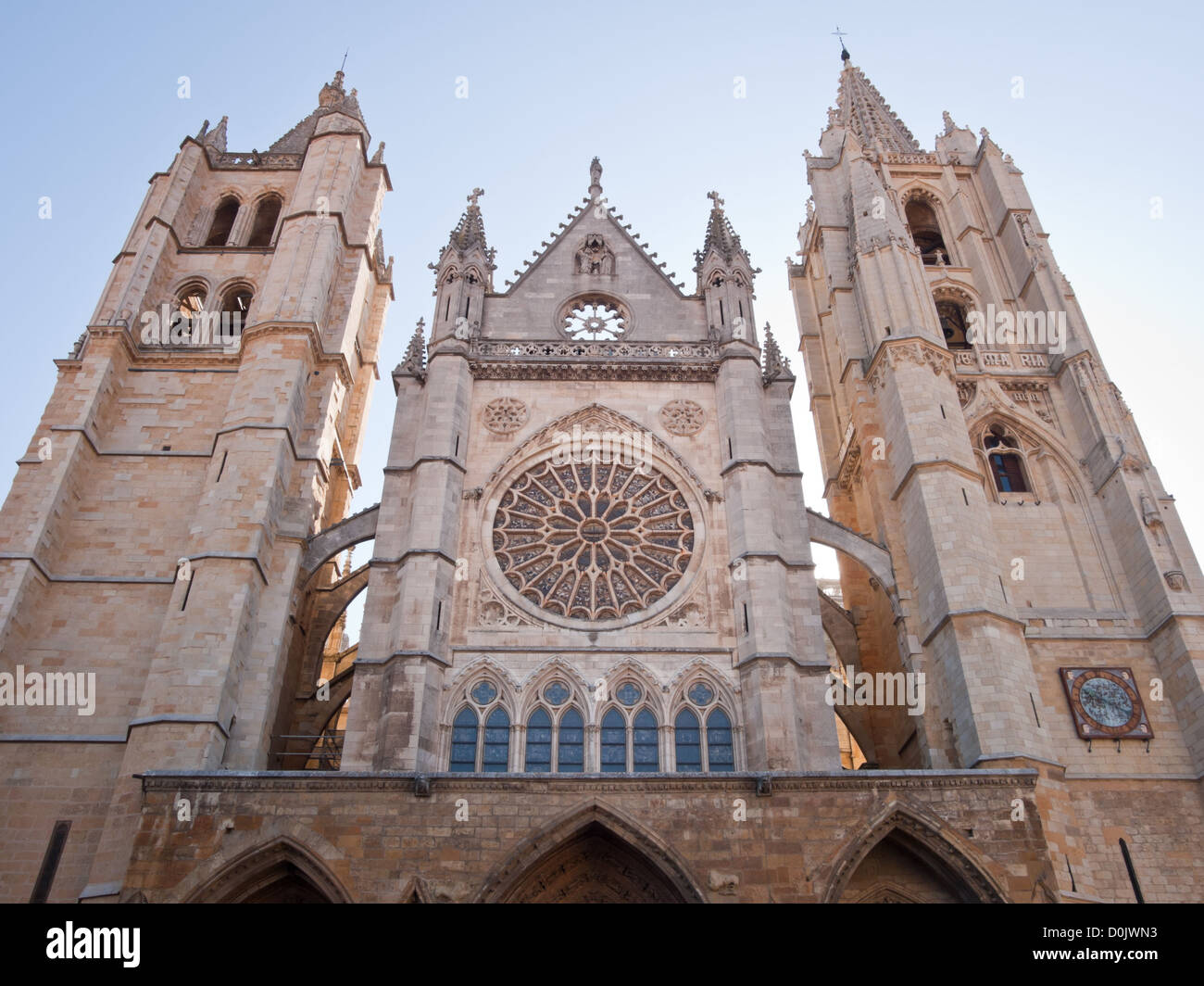 Santa Maria de Leon cattedrale, chiamato anche la casa di luce o la Pulchra Leonina è situato nella città di Leon in Spagna Foto Stock