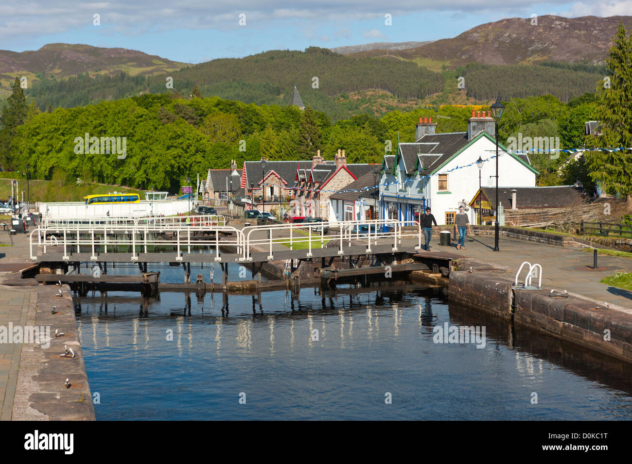 Serrature su Caledonian Canal in Fort Augustus. Foto Stock