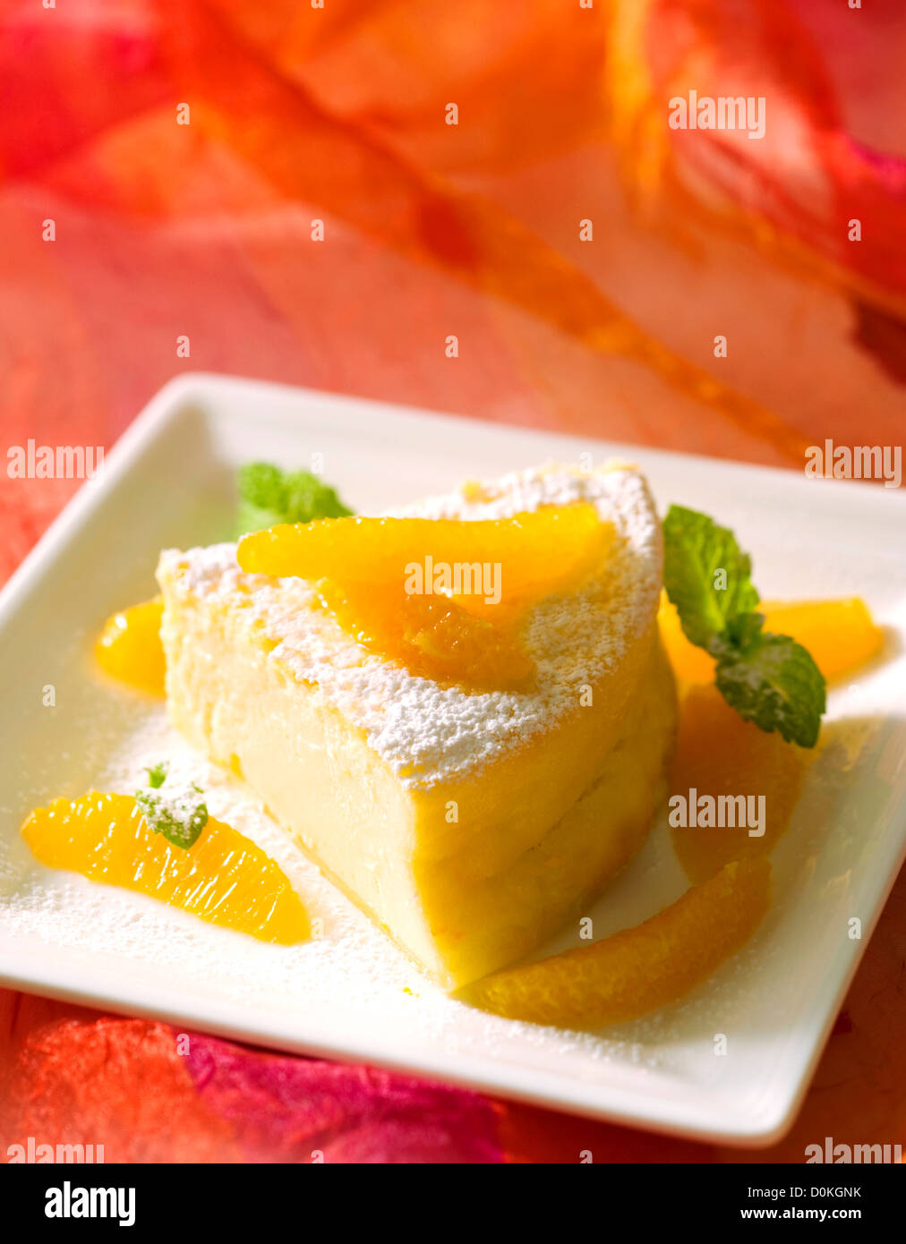 Cheese-cake con arancia Foto Stock