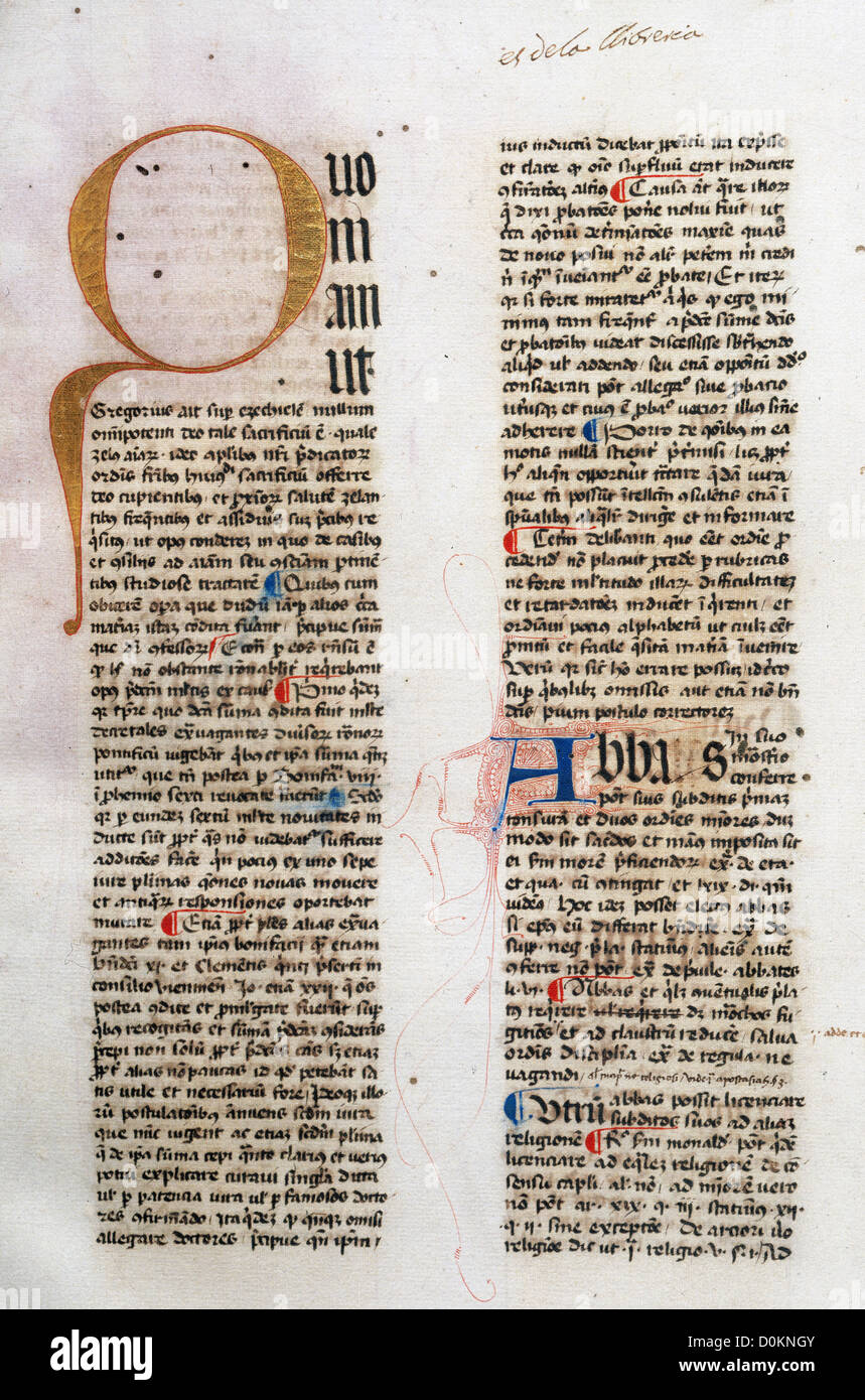 Bartolomeo di Pisa. Italiano di teologo e predicatore. Summa de casibus conscientiae. Incunabulum. Fol. 46. Xv secolo. Foto Stock