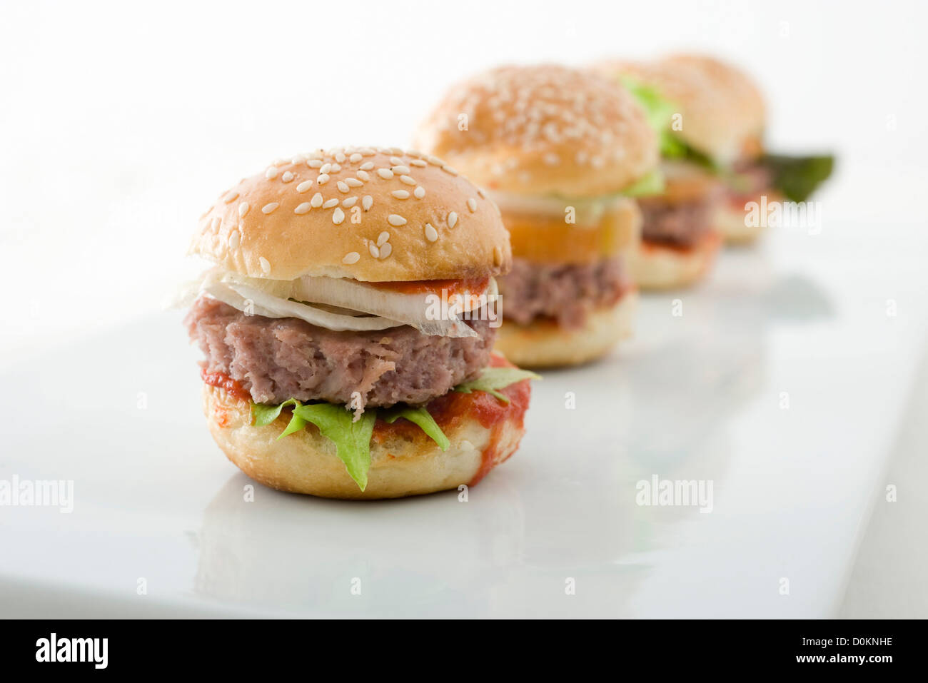 Mini hamburger Foto Stock