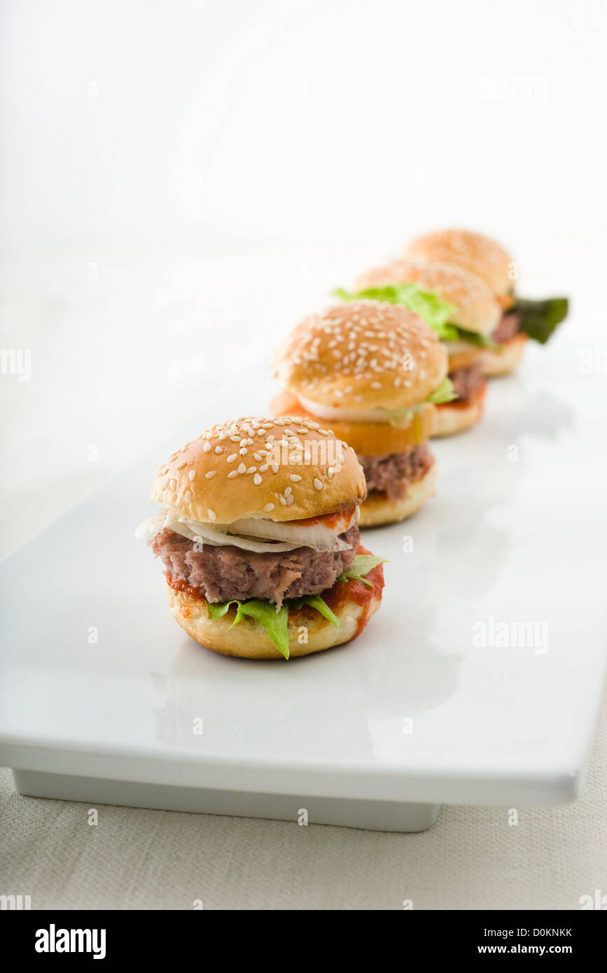 Mini hamburger Foto Stock