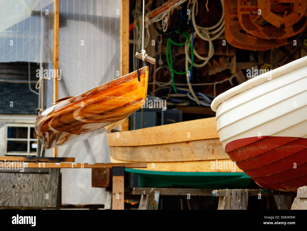 Barca costruzione e riparazione, Vineyard Haven, Matha's Vineyard, Massachusetts, STATI UNITI D'AMERICA Foto Stock