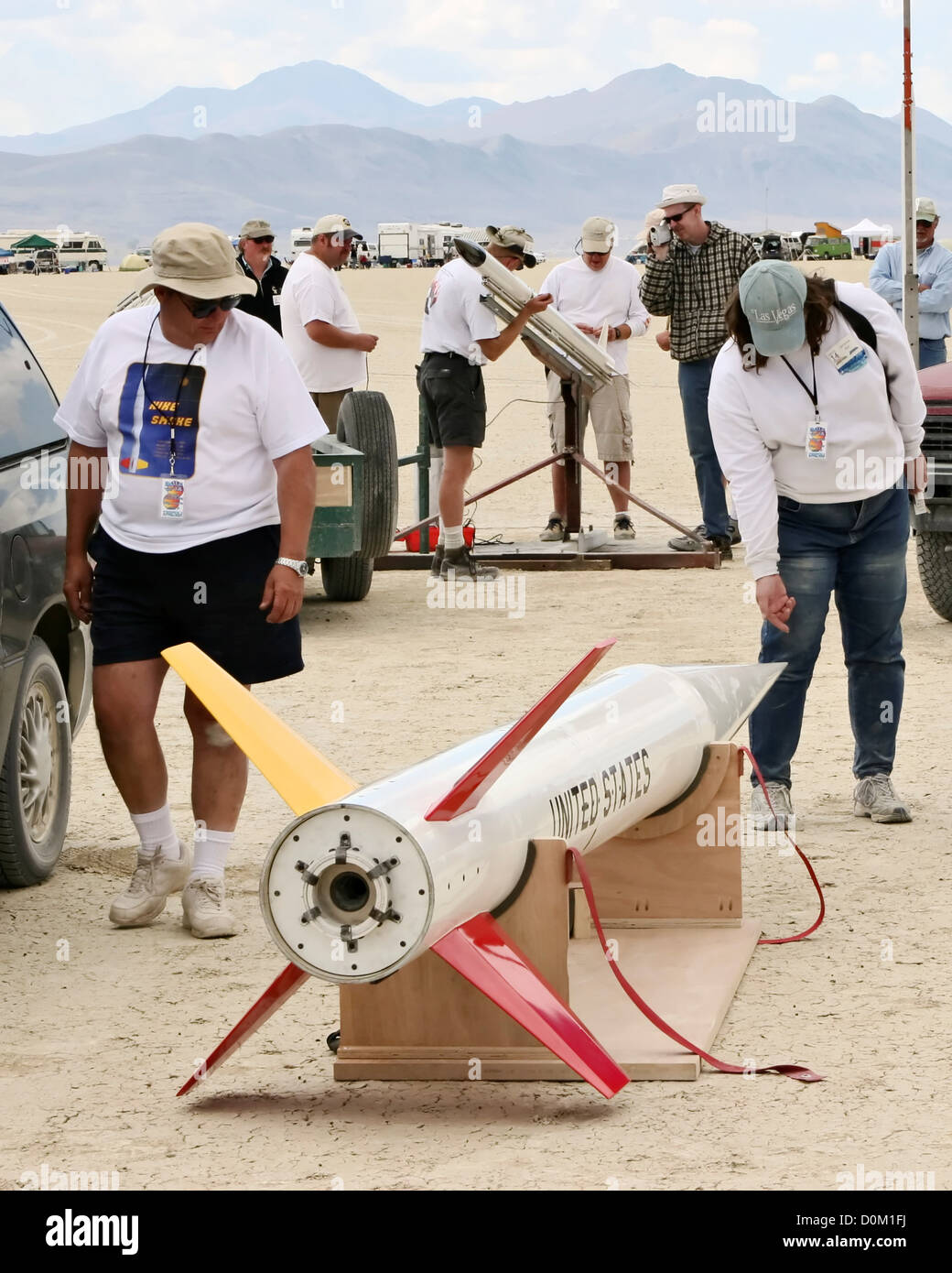 Un grande razzo a sfere, un rocketry sperimentale evento in Black Rock deserto del Nevada settentrionale. Foto Stock