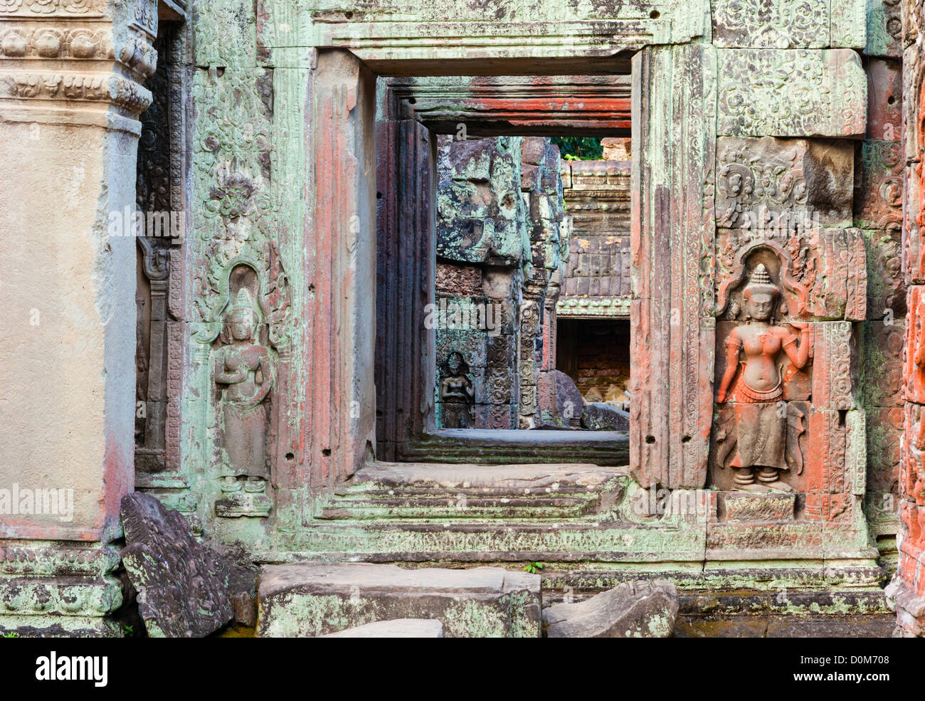 Portali a Preah Khan tempio in Cambogia Foto Stock