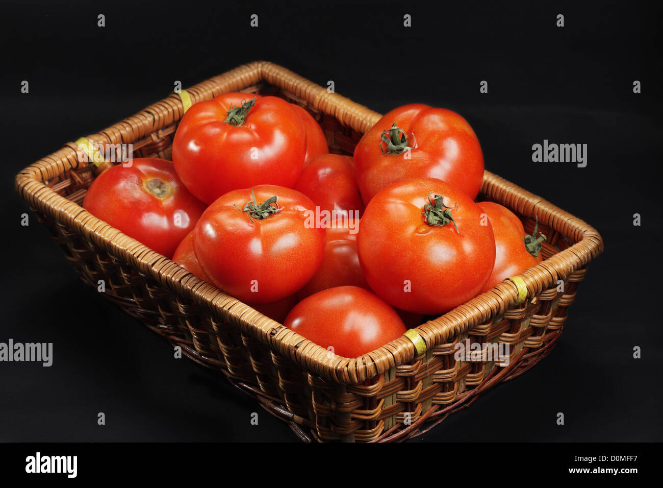 Cestello con solo pomodori intatti Foto Stock