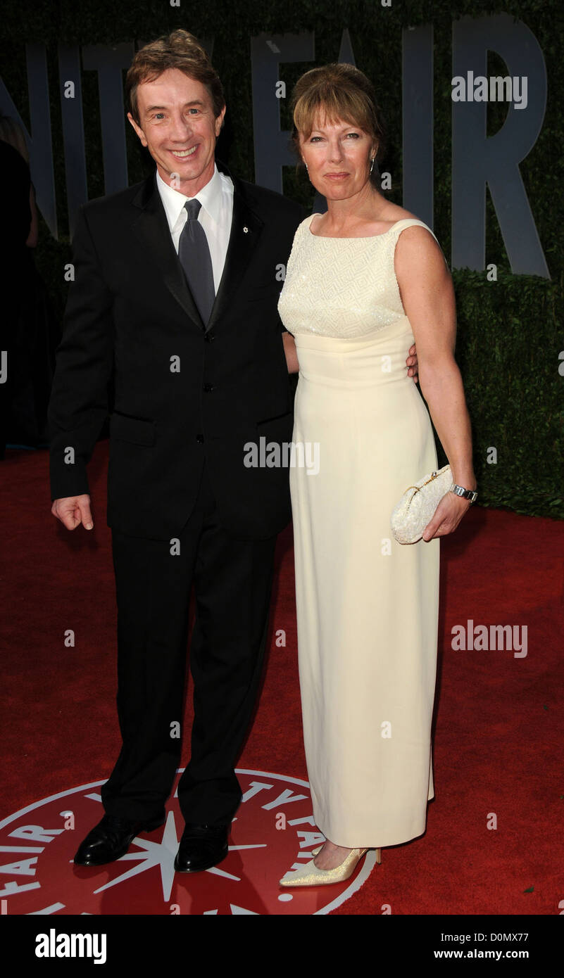 Martin Short e sua moglie Nancy Dolman il 2009 Vanity Fair Oscar party presso il Sunset Tower di Los Angeles, California - 22.02.09 Foto Stock