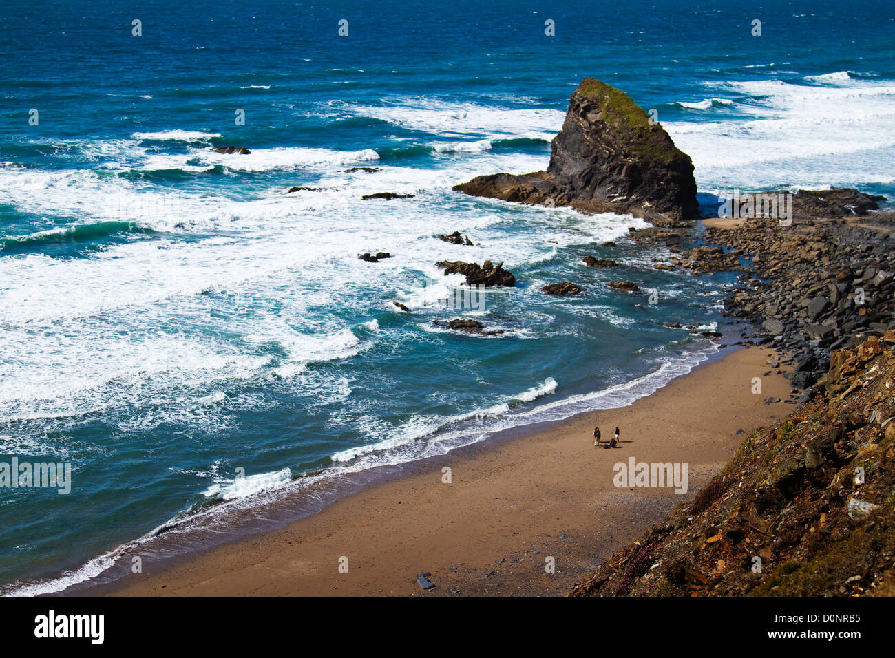 La spiaggia di strangola sulla North Cornish Coast Foto Stock